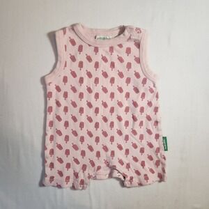 Parade Organics Pink Popsicle Print Sleeveless Romper GOTS Cotton 3-6 Months